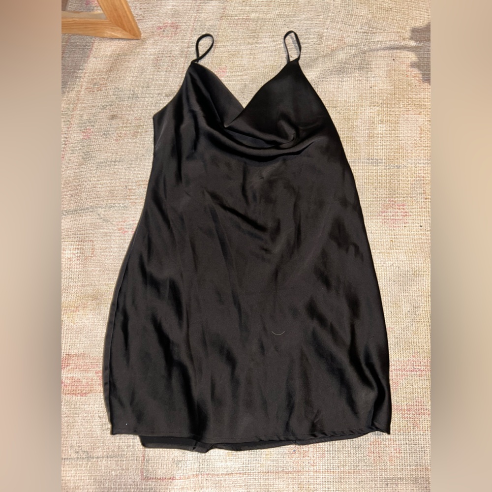 Black Cowl Neck Slip Dress